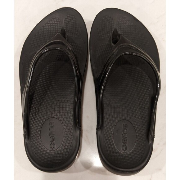NEW~Women's Oofos Oolala Luxe Black Comfort Sandals Size 7 - Picture 16 of 16